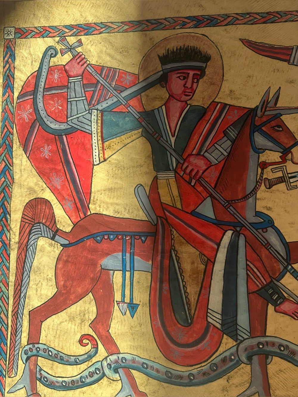 16th century (Solomonic period) Ethiopian icon of Saint Theodore on horseback - Picture 2 of 5
